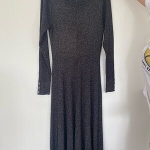 Bailey 44 Long Black And Silver Sweater Dress Size Large NWT